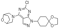 3-[6-氯-1-(1,4-二氧杂螺[4.5]癸-8-基)-1H-吡唑并[3,4-d]嘧啶-4-基]-8-氧杂-3-氮杂双环[3.2.1]辛烷分子结构 (CAS 1144080-35-2)