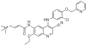 (2E)-4-[[4-[[3-Chloro-4-(2-pyridinylmethoxy)phenyl]amino]-3-cyano-7-ethoxy-6-quinolinyl]amino]-N,N,N-trimethyl-4-oxo-2-buten-1-aminium molecular structure (CAS 1144516-18-6)