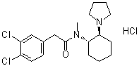 3,4-二氯-N-甲基-N-[(1S,2S)-2-(1-吡咯烷基)环己基]苯乙酰胺单盐酸盐分子结构 (CAS 114528-79-9)