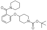 4-[2-(1-哌啶基羰基)苯氧基]-1-哌啶甲酸叔丁酯分子结构 (CAS 1146079-98-2)