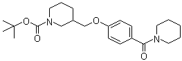 3-[[4-(1-哌啶基羰基)苯氧基]甲基]-1-哌啶甲酸叔丁酯分子结构 (CAS 1146080-55-8)