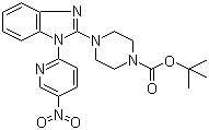 4-[1-(5-硝基-2-吡啶基)-1H-苯并咪唑-2-基]-1-哌嗪甲酸叔丁酯分子结构 (CAS 1146080-59-2)