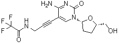 2',3'-二脱氧-5-[3-[(三氟乙酰基)氨基]-1-丙炔-1-基]胞苷分子结构 (CAS 114748-58-2)