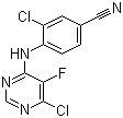 3-Chloro-4-[(6-chloro-5-fluoro-4-pyrimidinyl)amino]benzonitrile molecular structure (CAS 1147558-27-7)