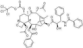 7-(2,2,2-三氯乙基氧基羰基)紫杉醇分子结构 (CAS 114915-17-2)