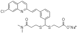 (E)-3-[[[3-[2-(7-氯-2-喹啉基)乙烯基]苯基][[3-(二甲基氨基)-3-氧代丙基]硫基]甲基]硫基]丙酸钠盐分子结构 (CAS 115103-85-0)