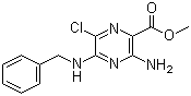 3-氨基-5-苄基氨基-6-氯吡嗪-2-甲酸甲酯分子结构 (CAS 1154-82-1)