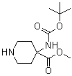 4-(叔丁氧羰基氨基)哌啶-4-羧酸甲酯分子结构 (CAS 115655-44-2)