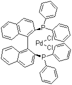 [(R)-(+)-2,2'-Bis(diphenylphosphino)-1,1'-binaphthyl]palladium(II) chloride molecular structure (CAS 115826-95-4)