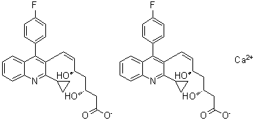 (3R,5S,6Z)-7-[2-环丙基-4-(4-氟苯基)-3-喹啉基]-3,5-二羟基-6-庚烯酸钙分子结构 (CAS 1159588-21-2)