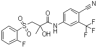 N-[4-氰基-3-(三氟甲基)苯基]-3-[(2-氟苯基)磺酰基]-2-羟基-2-甲基丙酰胺分子结构 (CAS 1159977-36-2)