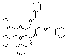 苯基 2,3,4,6-四-O-(苯基甲基)-1-硫代-alpha-D-吡喃甘露糖苷分子结构 (CAS 116501-53-2)
