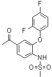 N-[4-乙酰基-2-(2,4-二氟苯氧基)苯基]-甲烷磺酰胺分子结构 (CAS 116686-15-8)