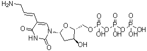 5-[(1E)-3-氨基-1-丙烯-1-基]-2'-脱氧尿苷 5'-(四氢三磷酸酯)分子结构 (CAS 116840-18-7)