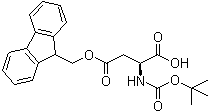 N-[叔丁氧羰基]-L-天冬氨酸 4-芴甲基酯分子结构 (CAS 117014-32-1)