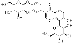 葛根素-4'-O-beta-D-吡喃葡萄糖苷分子结构 (CAS 117047-08-2)