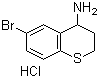 结构式 CAS# 1170470-60-6, 6-溴-3,4-二氢-2H-1-苯并噻喃-4-胺盐酸盐