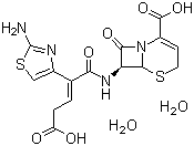 头孢布烯二水合物分子结构 (CAS 118081-34-8)