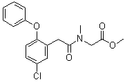 N-[2-(5-氯-2-苯氧基苯基)乙酰基]-N-甲基-甘氨酸甲酯分子结构 (CAS 1180843-76-8)
