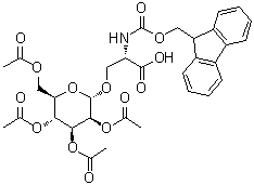 N-[芴甲氧羰基]-O-(2,3,4,6-四-O-乙酰基-alpha-D-甘露糖基)-L-丝氨酸分子结构 (CAS 118358-80-8)