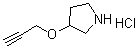 3-(2-丙炔-1-基氧基)吡咯烷盐酸盐分子结构 (CAS 1185301-73-8)