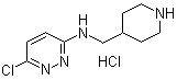 6-氯-N-(4-哌啶基甲基)-3-哒嗪胺盐酸盐分子结构 (CAS 1185309-61-8)