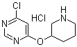 4-Chloro-6-(3-piperidinyloxy)pyrimidine hydrochloride molecular structure (CAS 1185311-81-2)