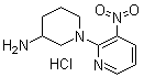 1-(3-硝基-2-吡啶基)-3-哌啶胺盐酸盐分子结构 (CAS 1185319-26-9)