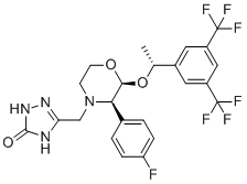 5-[[(2S,3R)-2-[(1R)-1-[3,5-bis(trifluoromethyl)phenyl]ethoxy]-3-(4-fluorophenyl)-4-morpholinyl]methyl]-1,2-dihydro-1,2,4-triazol-3-one molecular structure (CAS 1185502-97-9)