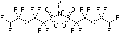 1,1,2,2-Tetrafluoro-2-(1,1,2,2-tetrafluoroethoxy)-N-[[1,1,2,2-tetrafluoro-2-(1,1,2,2-tetrafluoroethoxy)ethyl]sulfonyl]ethanesulfonamide lithium salt molecular structure (CAS 1186134-15-5)