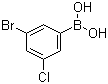 B-(3-溴-5-氯苯基)硼酸分子结构 (CAS 1186403-17-7)
