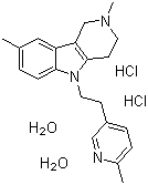 2,3,4,5-Tetrahydro-2,8-dimethyl-5-[2-(6-methyl-3-pyridinyl)ethyl]-1H-pyrido[4,3-b]indole hydrochloride hydrate (1:2:2) molecular structure (CAS 1186653-04-2)