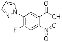 4-Fluoro-2-nitro-5-(1H-pyrazol-1-yl)benzoic acid molecular structure (CAS 1186663-21-7)