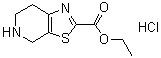 4,5,6,7-四氢噻唑并[5,4-c]吡啶-2-羧酸乙酯盐酸盐分子结构 (CAS 1186663-33-1)