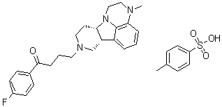 1-(4-Fluorophenyl)-4-[(6bR,10aS)-2,3,6b,9,10,10a-hexahydro-3-methyl-1H-pyrido[3',4':4,5]pyrrolo[1,2,3-de]quinoxalin-8(7H)-yl]-1-butanone 4-methylbenzenesulfonate (1:1) molecular structure (CAS 1187020-80-9)