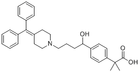 2-(4-(4-(4-(Diphenylmethylene)piperidin-1-yl)-1-hydroxybutyl)phenyl)-2-methylpropanoic acid molecular structure (CAS 1187954-57-9)