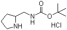 2-叔丁氧羰基氨基甲基吡咯烷盐酸盐分子结构 (CAS 1188263-71-9)