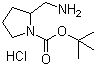 2-(氨基甲基)-1-吡咯烷羧酸叔丁酯盐酸盐分子结构 (CAS 1188263-74-2)