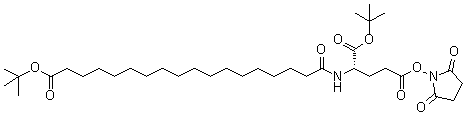 N-[18-(1,1-Dimethylethoxy)-1,18-dioxooctadecyl]-L-glutamic acid 1-(1,1-dimethylethyl) 5-(2,5-dioxo-1-pyrrolidinyl) ester molecular structure (CAS 1188328-22-4)