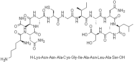L-Lysyl-L-asparaginyl-L-asparaginyl-L-alanyl-L-cysteinylglycyl-L-isoleucyl-L-alanyl-L-asparaginyl-L-leucyl-L-alanyl-L-serine molecular structure (CAS 1188512-69-7)