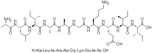 L-丙氨酰-L-亮氨酰-L-异亮氨酰-L-丙氨酰-L-丙氨酰甘氨酰-L-赖氨酰-L-alpha-谷氨酰-L-异亮氨酰-L-异亮氨酸分子结构 (CAS 1188512-72-2)