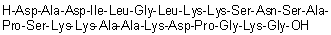 L-alpha-Aspartyl-L-alanyl-L-alpha-aspartyl-L-isoleucyl-L-leucylglycyl-L-leucyl-L-lysyl-L-lysyl-L-seryl-L-asparaginyl-L-seryl-L-alanyl-L-prolyl-L-seryl-L-lysyl-L-lysyl-L-alanyl-L-alanyl-L-lysyl-L-alpha-aspartyl-L-prolylglycyl-L-lysyl-glycine molecular structure (CAS 1188513-46-3)