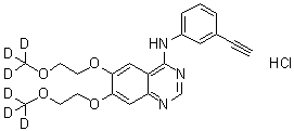 N-(3-Ethynylphenyl)-6,7-bis[2-(trideuteriomethoxy)ethoxy]quinazolin-4-amine hydrochloride molecular structure (CAS 1189953-78-3)