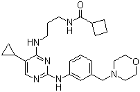 N-[3-[[5-Cyclopropyl-2-[[3-(4-morpholinylmethyl)phenyl]amino]-4-pyrimidinyl]amino]propyl]cyclobutanecarboxamide molecular structure (CAS 1190378-57-4)