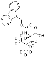 N-[(9H-Fluoren-9-ylmethoxy)carbonyl]-L-leucine-2,3,3,4,5,5,5,5',5',5'-d<sub>10</sub> molecular structure (CAS 1190594-22-9)