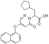 alpha-(Cyclopentylmethyl)-4-(1-naphthalenyloxy)-6-oxo-1(6H)-pyridazineacetic acid molecular structure (CAS 1191454-12-2)