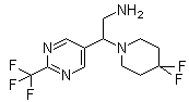 beta-(4,4-Difluoro-1-piperidinyl)-2-(trifluoromethyl)-5-pyrimidineethanamine molecular structure (CAS 1192569-99-5)
