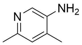 2,4-二甲基-5-氨基吡啶分子结构 (CAS 1193-71-1)
