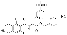 N-[(5,7-Dichloro-1,2,3,4-tetrahydro-6-isoquinolinyl)carbonyl]-3-(methylsulfonyl)-L-phenylalanine phenylmethyl ester hydrochloride (1:1) molecular structure (CAS 1194550-65-6)