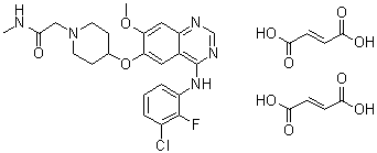 4-[[4-[(3-Chloro-2-fluorophenyl)amino]-7-methoxy-6-quinazolinyl]oxy]-N-methyl-1-piperidineacetamide (2E)-2-butenedioate (1:2) molecular structure (CAS 1196531-39-1)